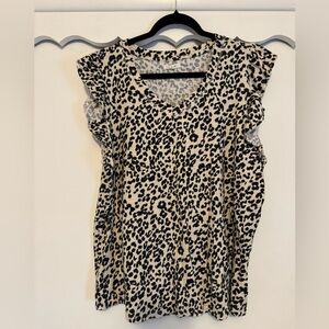 Maurices Animal Print Flutter Sleeve Blouse